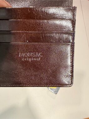Monsac Dark Brown Leather Card Case
